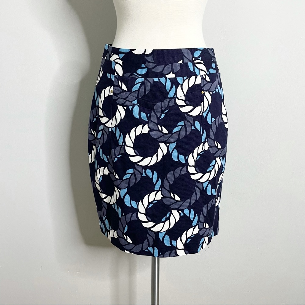 LEIFSDOTTIR ANTHROPOLOGIE Nautical Rope Print Pencil Skirt